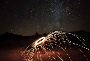 steel wool on fire night photograph